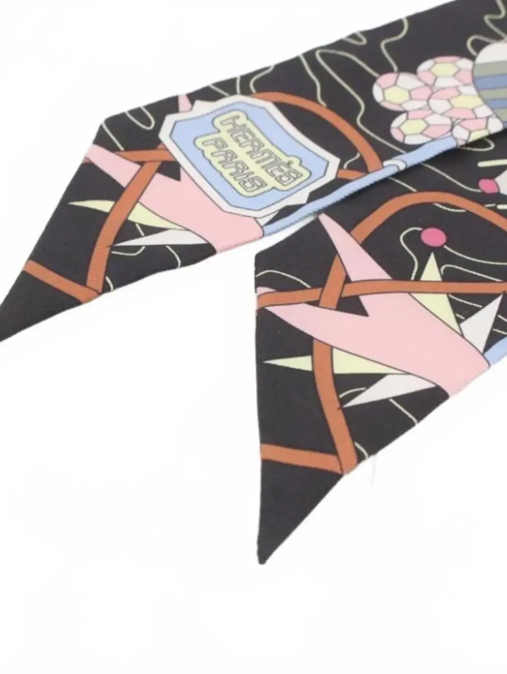 Hermès Twilly Scarf in Noir/Bleu Scarf Odyssey with Original Box and Tags - Picture 4 of 14